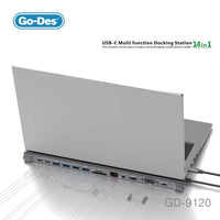 Go-Des 14 in 1 USB-C Multi Function Docking Station