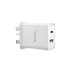 WiWU Dual USB Quick Wall Charger 20W Fast Charging For Smart Phone - White