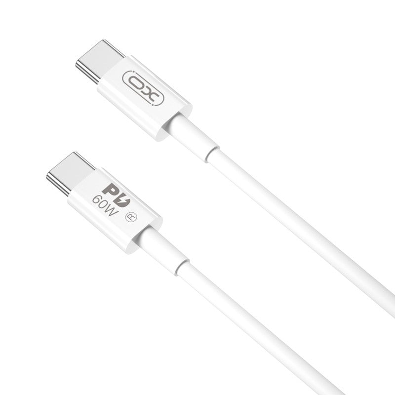 كابل XO NB-Q190A PD 60W USB-C × USB-C – أبيض 1 متر