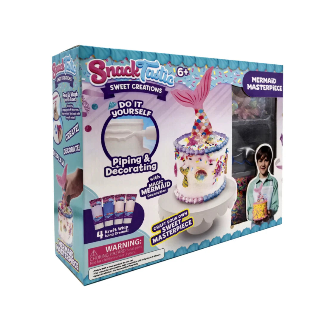 Snack Tastic Mermaid Masterpiece DIY Cake Decorating Kit for Kids Ages 6+