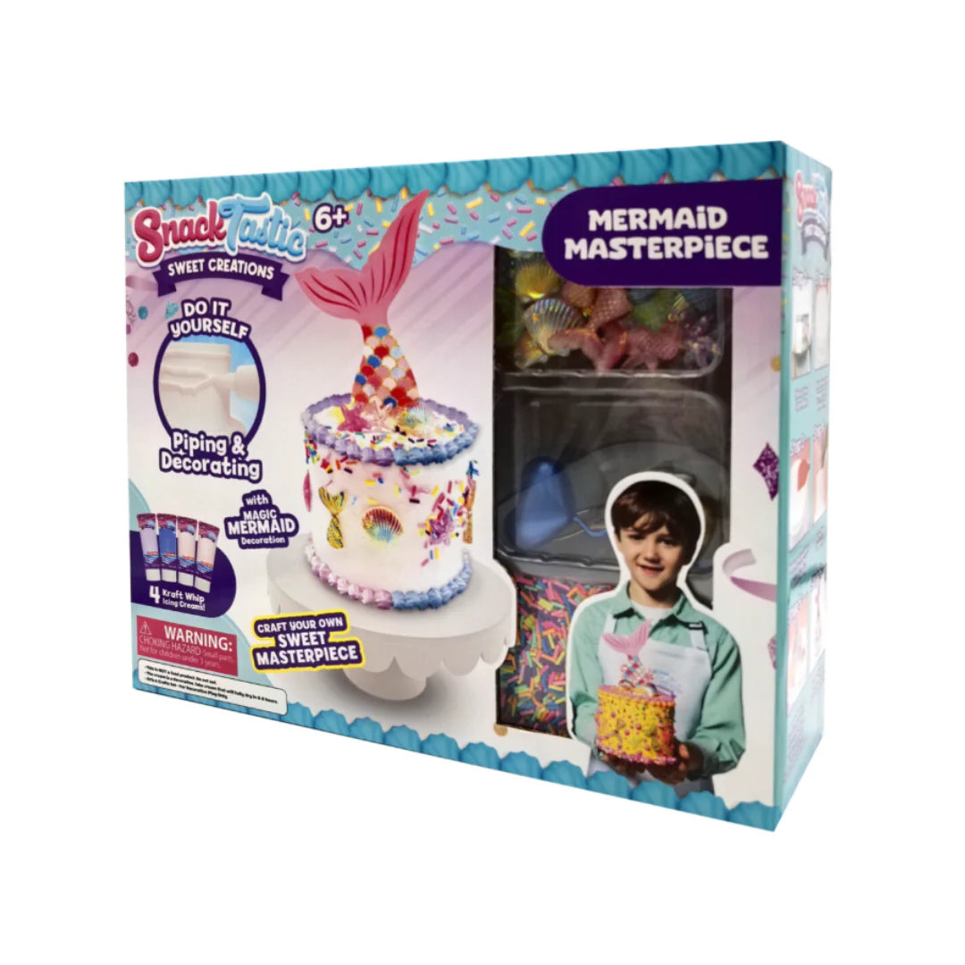 Snack Tastic Mermaid Masterpiece DIY Cake Decorating Kit for Kids Ages 6+