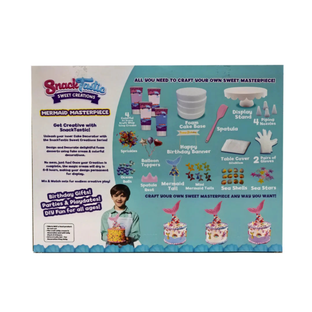 Snack Tastic Mermaid Masterpiece DIY Cake Decorating Kit for Kids Ages 6+