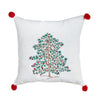 ARMN Azure Embroidered Pillow Cover – Elegant White & Red