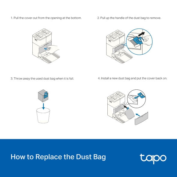 Tapo RVA210 Disposable Dust Bag — Package Contents 5-Pack