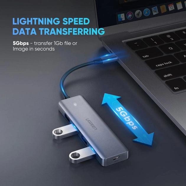 UGREEN USB-C to 4-Port USB 3.0 Hub - Up to 5Gbps with Power Supply