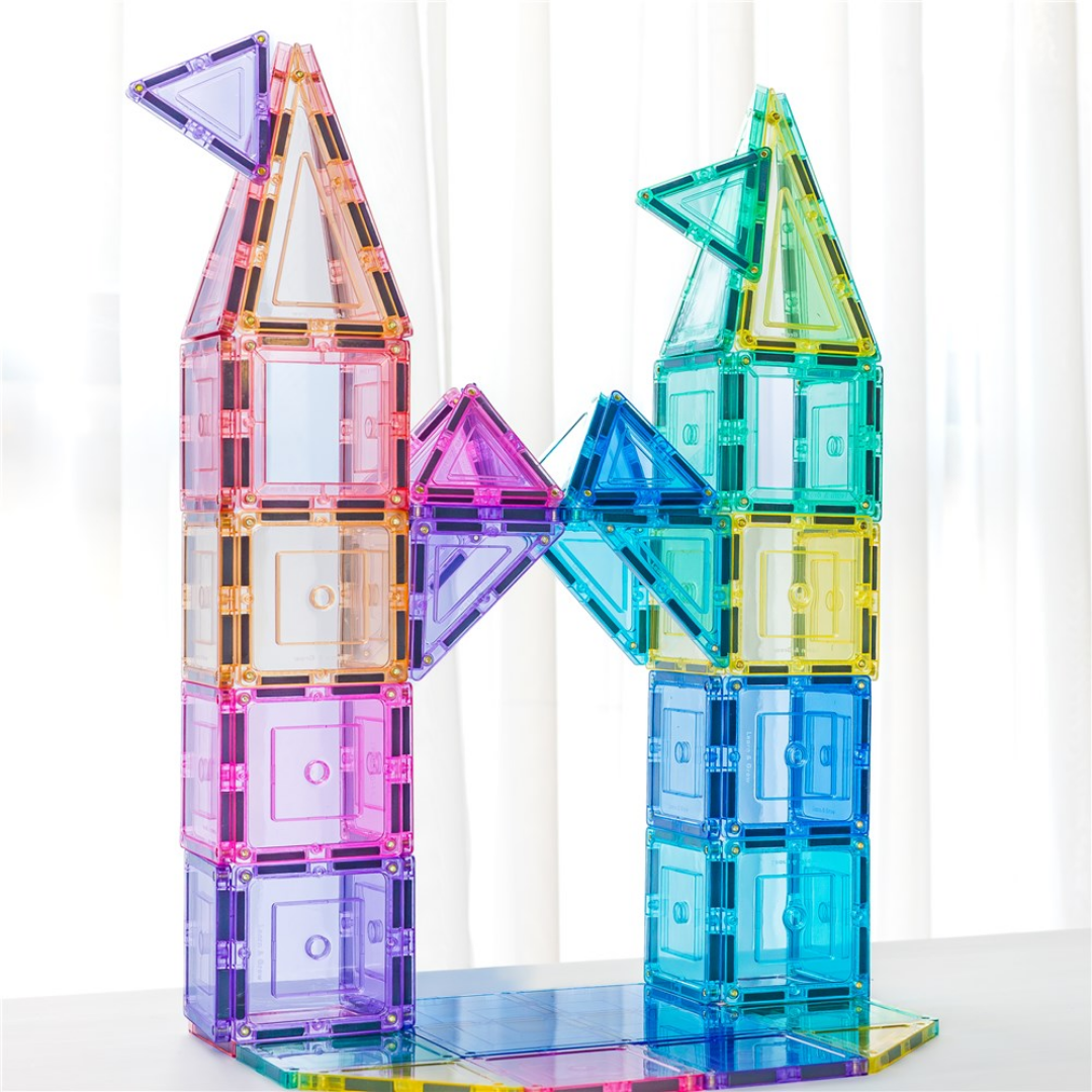 TileTek Pastel Builders Magnetic Tile Set, 112 Pieces, Ages 3+