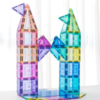 TileTek Pastel Builders Magnetic Tile Set, 112 Pieces, Ages 3+
