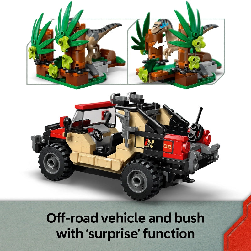 LEGO Jurassic World Raptor Off-Road Escape – 285 Pieces | Set 76972