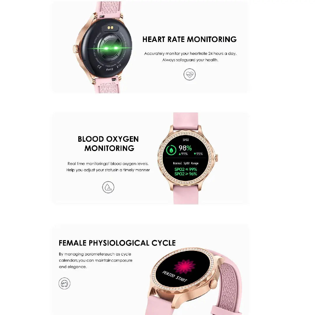 Lenyes Smart Watch 1.2” Display 10-15 Day Battery Life