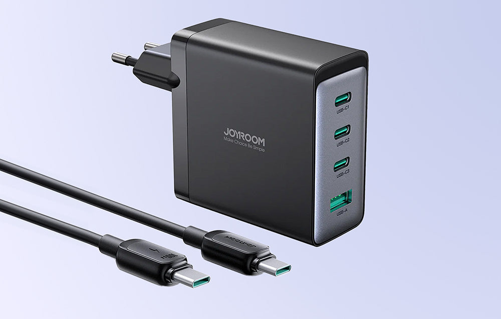 Joyroom 100W 3C1A Fast Charger with C to C Cable 1.2m - Black