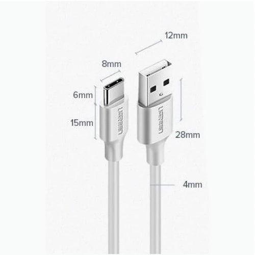 UGREEN USB-A 2.0 to USB-C Cable Nickel Plating 2m (White)