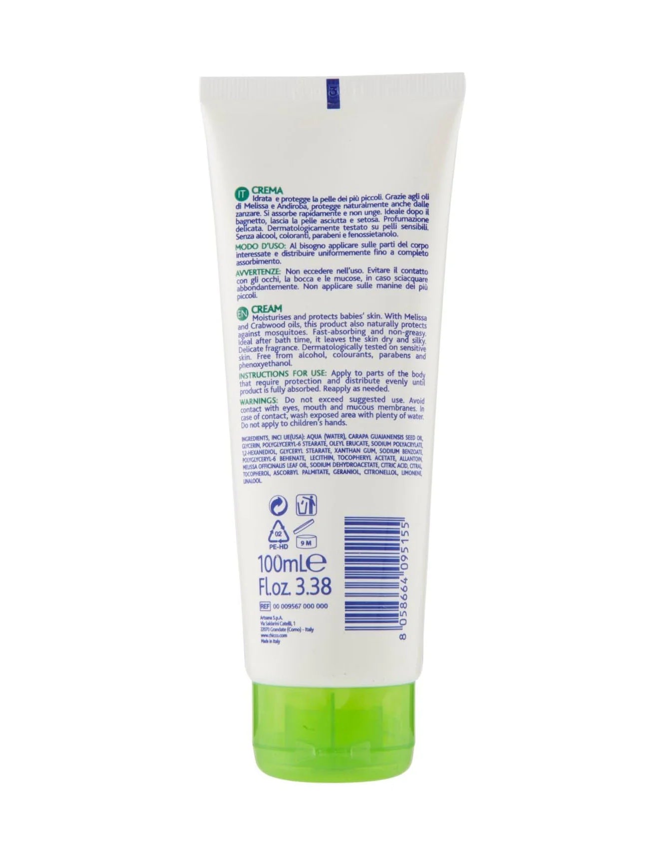 Chicco Nappy Cream 4 in 1 100ml Moisturising