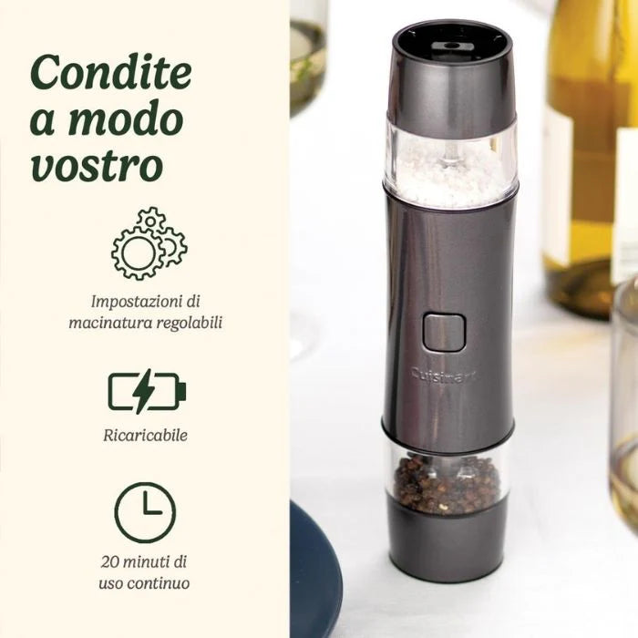 Cuisinart SG6BE Automatic Rechargeable Salt and Pepper Mill - Midnight Grey