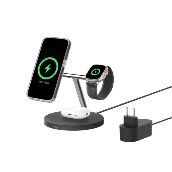 Belkin BoostCharge 3-in-1 Charging Dock with Qi2 MagSafe Charger WIZ032kqBK