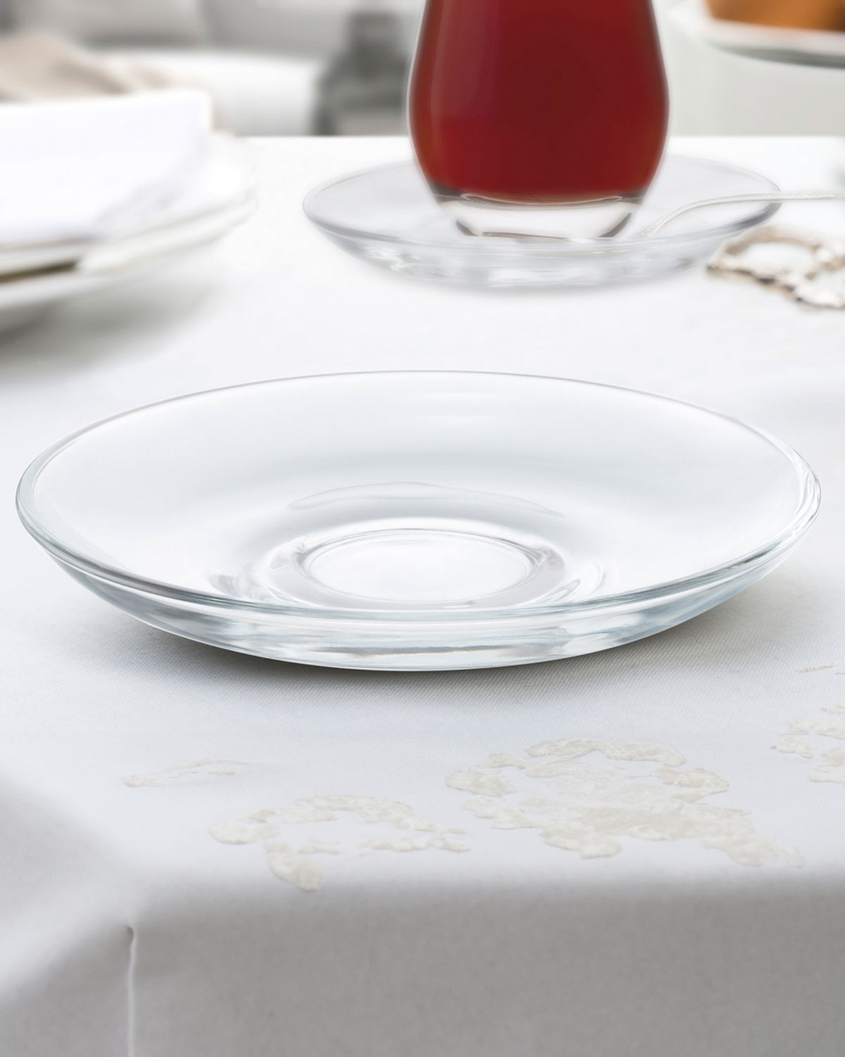 Opaline 6-piece Tea Glass Saucer Set - Madame Coco JO