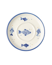 Grande Poisson 6-piece Tea Glass Saucer Set - Madame Coco JO