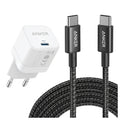 حزمة شاحن Anker بقدرة 45 واط + كابل USB-C بقدرة 60 واط