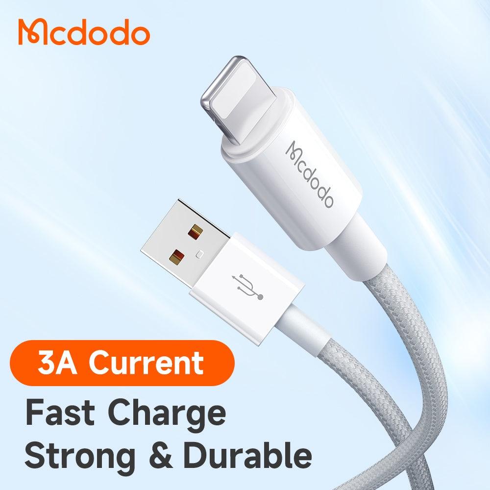 Mcdodo 1.2M iPhone Cable Strength and Convenience in Every Use - Black & White