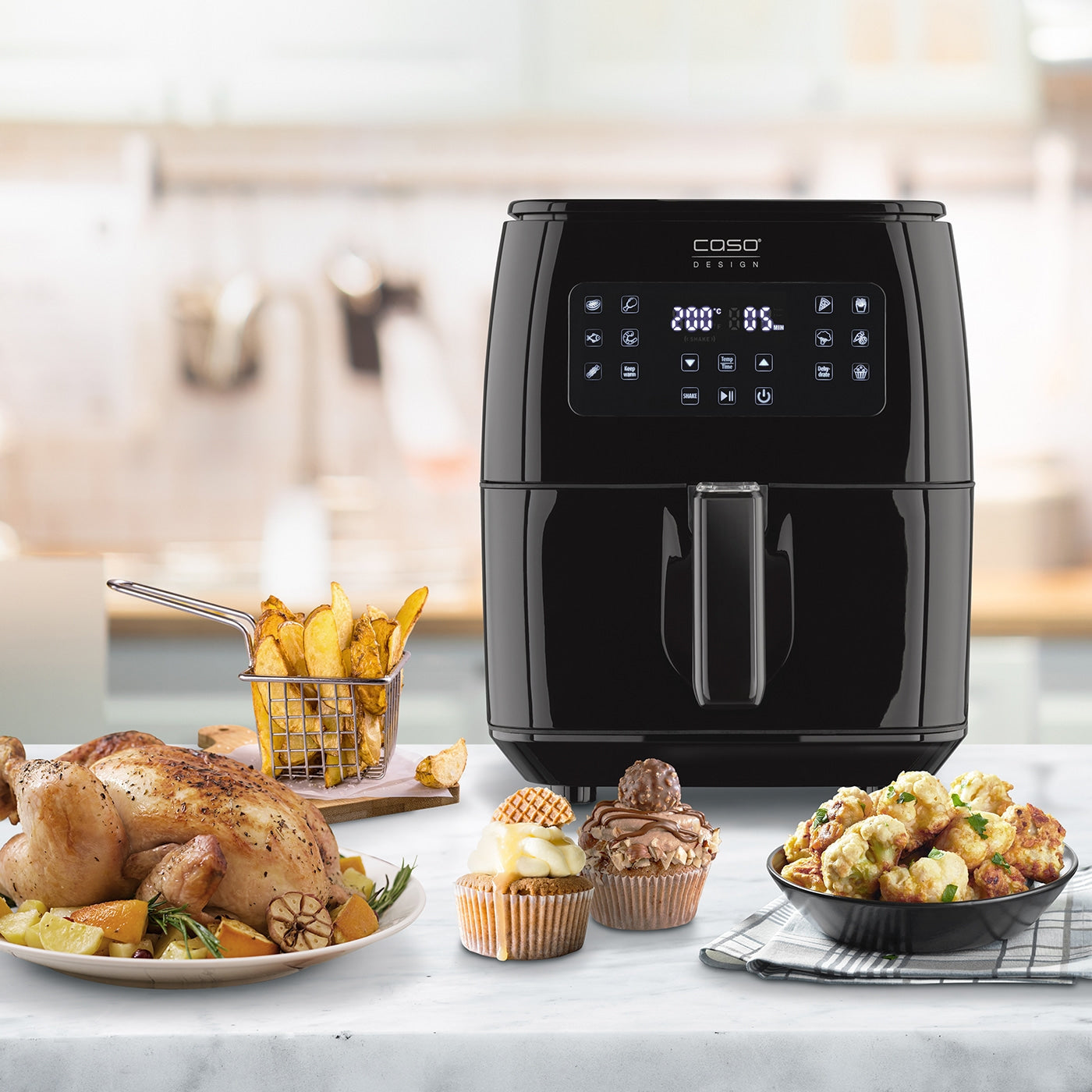 Caso Air Fryer XL With Window & Steamer 1700W 6.4 Liter