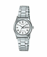 Casio Women's LTP-V006D-7BUDF 30mm Chrome Plated Case - Stainless Steel Band