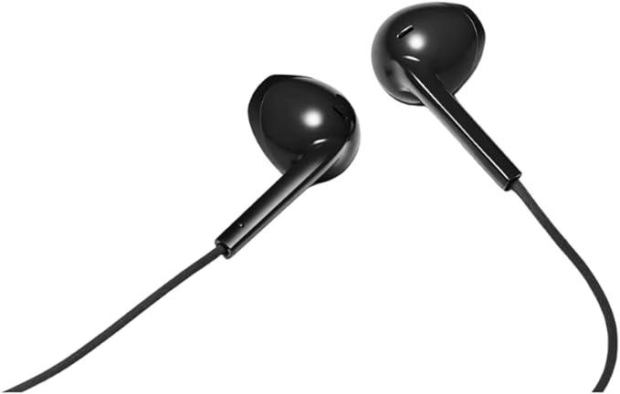 JVC In-Ear Earbuds Compact & Comfort with 1 Button Remote Control, Sweat Resistant (IPX2), 1.0 m Cable - Black