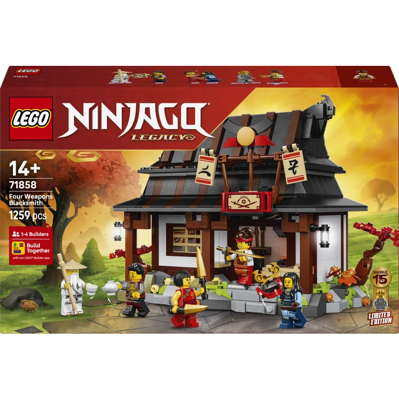 LEGO NINJAGO Four Weapons Blacksmith 15th Anniversary – 1259 Pieces | Set 71858
