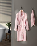 Madame Coco Avril Unisex Shawl Collar Bathrobe Set – Soft Cotton Robe for Men & Women