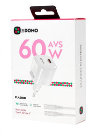 DOMO FLASHIO 60W Nylon Cable Type-C to Type-C