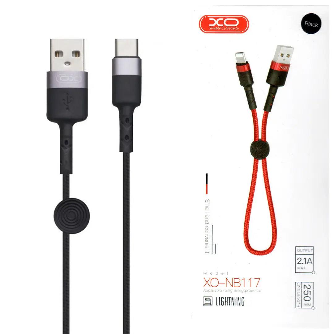 XO NB117 2.1A Convenient usb cable with clip 0.25M