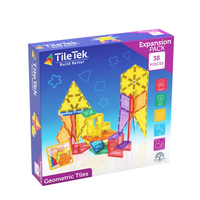 TileTek Magnetic Tiles Geometric Pack, 38 Pieces, Ages 3+