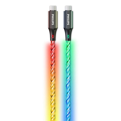 كابل Philips USB-C DLC5140C/00 مع إضاءة RGB – شحن سريع
