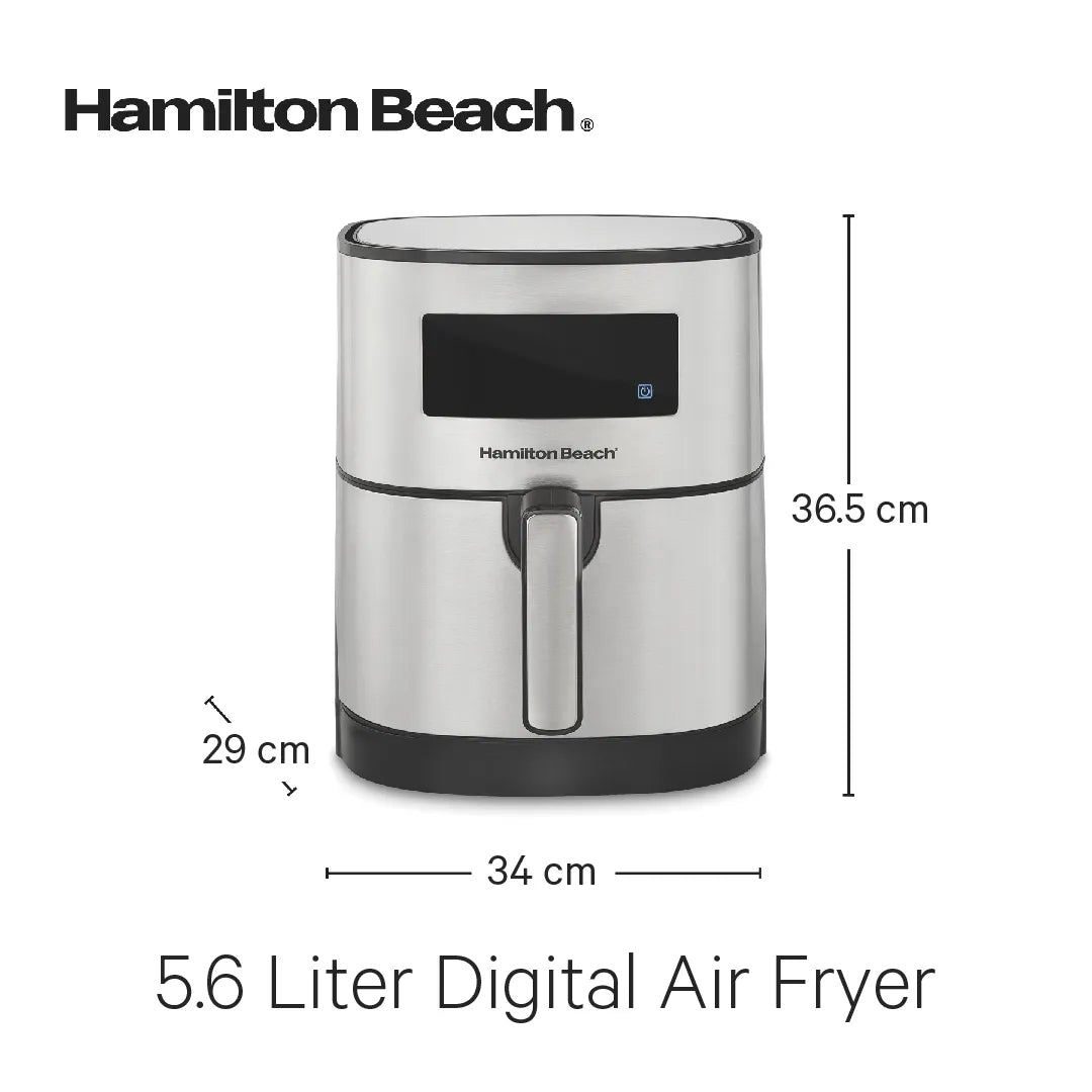 Hamilton Beach Digital Air Fryer With Nonstick Basket 5.6L / 1700 Watt - Silver