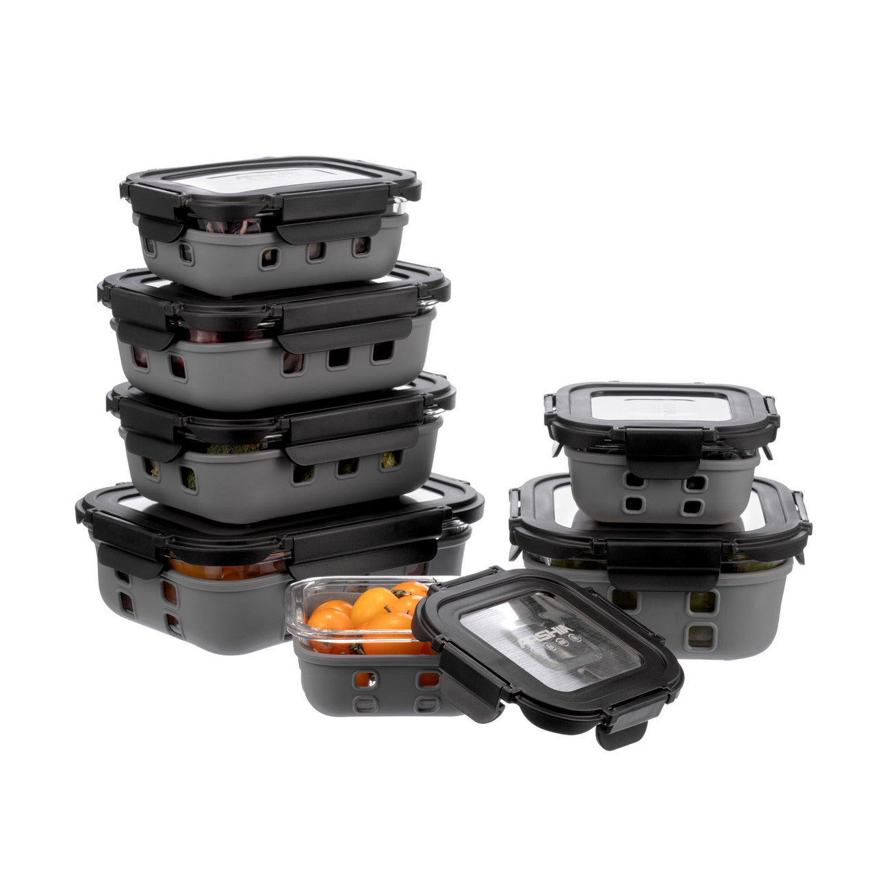 Arshia 7-Piece Glass Food Storage & Cooking Set – 4-5mm Tempered Glass with Stainless Steel Lids & Silicone Seals
