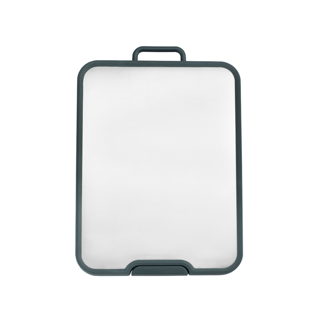 Arshia Dual-Sided Cutting Board – Stainless Steel & Natural Ebony Wood with Ergonomic Handle