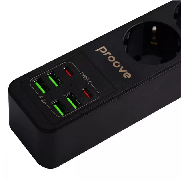 Proove Power Socket P-03 - 3 Sockets + 4 USB + 2 Type-C - 2M