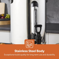 Geepas 1650W 10L Stainless Steel Water Boiler, 30-110°C Temp Control, Black/Silver GK6155