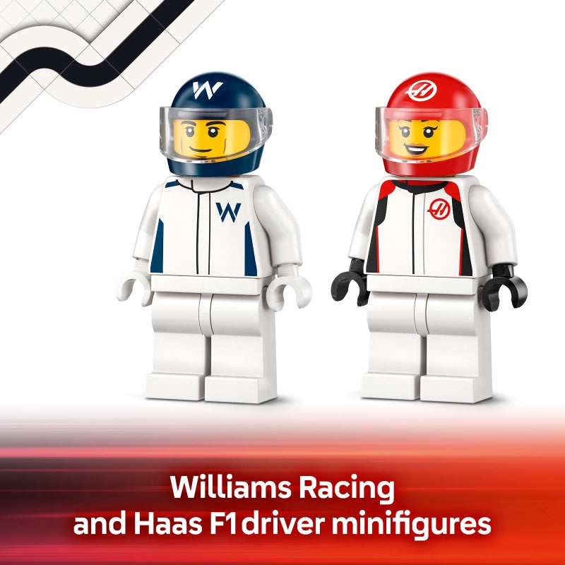 LEGO City F1 Williams Racing & Haas F1 Race Cars – 92 Pieces | Set 60464