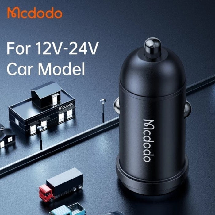 Mcdodo 30W PD Car Charger with C to C Cable Fast Charging - Black