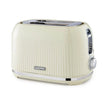 Geepas Fluted 2-Slice Toaster, 6 Browning Levels, Cream GBT36558UK-CR