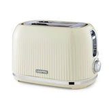 Geepas Fluted 2-Slice Toaster, 6 Browning Levels, Cream GBT36558UK-CR