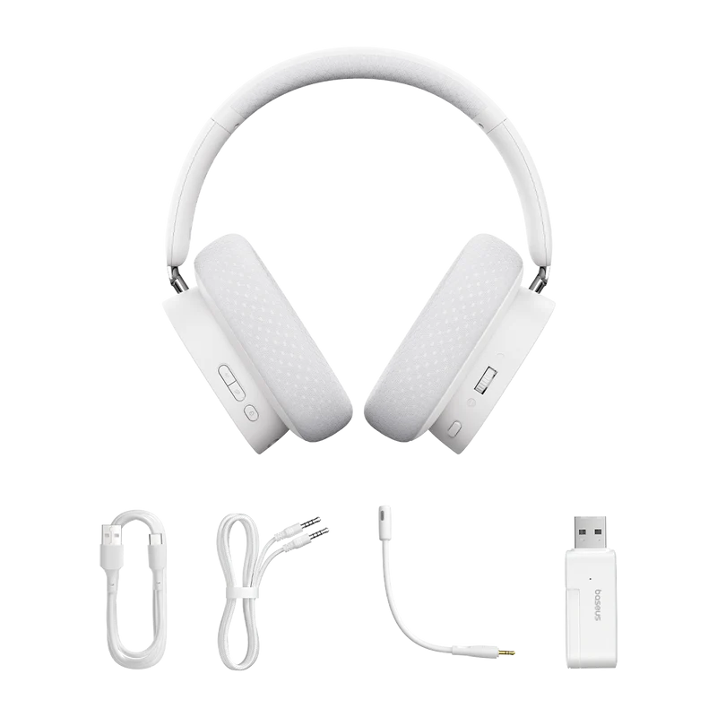 Baseus AeQur GH02 Gaming Wireless Headphones - Moon White