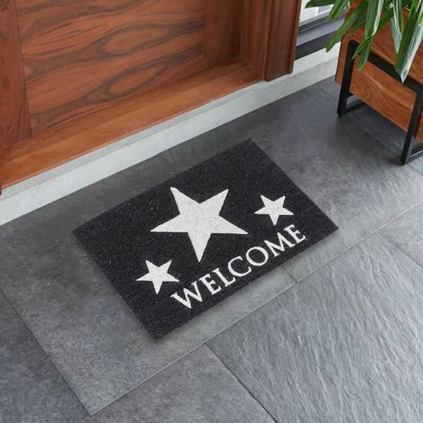 Astra Coco Glitter Entrance Mat 40×60 cm - Black & Silver