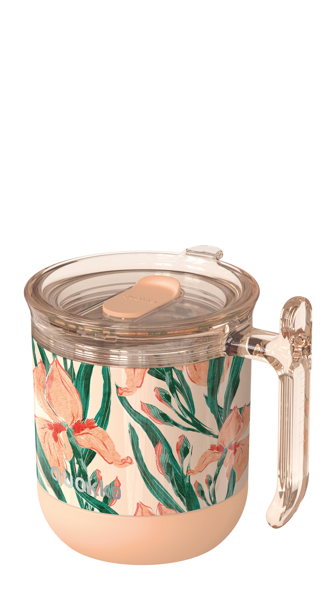 Quokka Drop Safe Thermal Stainless Steel Mug Wave Floral Peach 260 ml