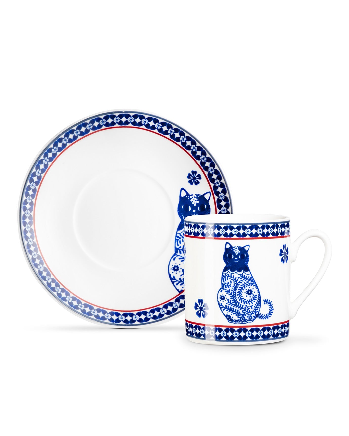 Chat  4-piece Coffee Cup Set - Madame Coco JO