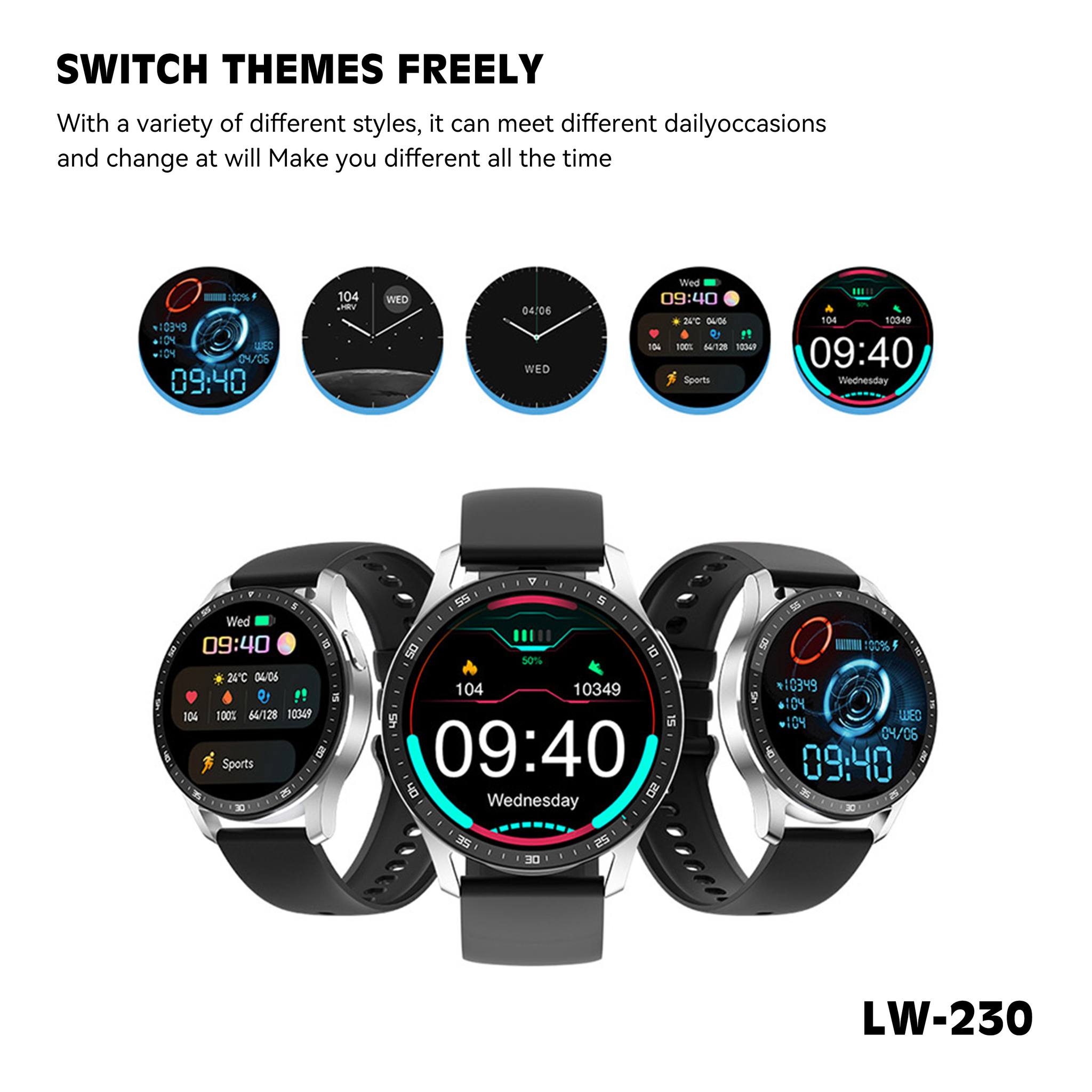 LENYES SMART WATCH - Black