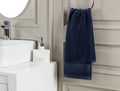 Madame Coco Orient Lurex Face Towel | 100% Cotton Soft Skin-Friendly Bathroom Towel – Navy
