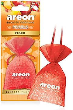 AREON Pearls I Car & Home Hanging Air Freshener I Peach (Pack of 3)