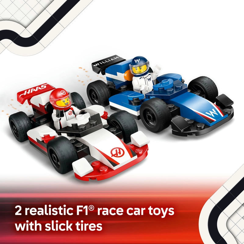 LEGO City F1 Williams Racing & Haas F1 Race Cars – 92 Pieces | Set 60464