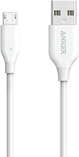 Anker PowerLine Micro USB (6ft) White Offline Packaging V3