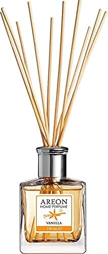 Areon Vanilla Fragrance 150 ML Home Perfume, 10 Reed Sticks- Air Freshener For Home